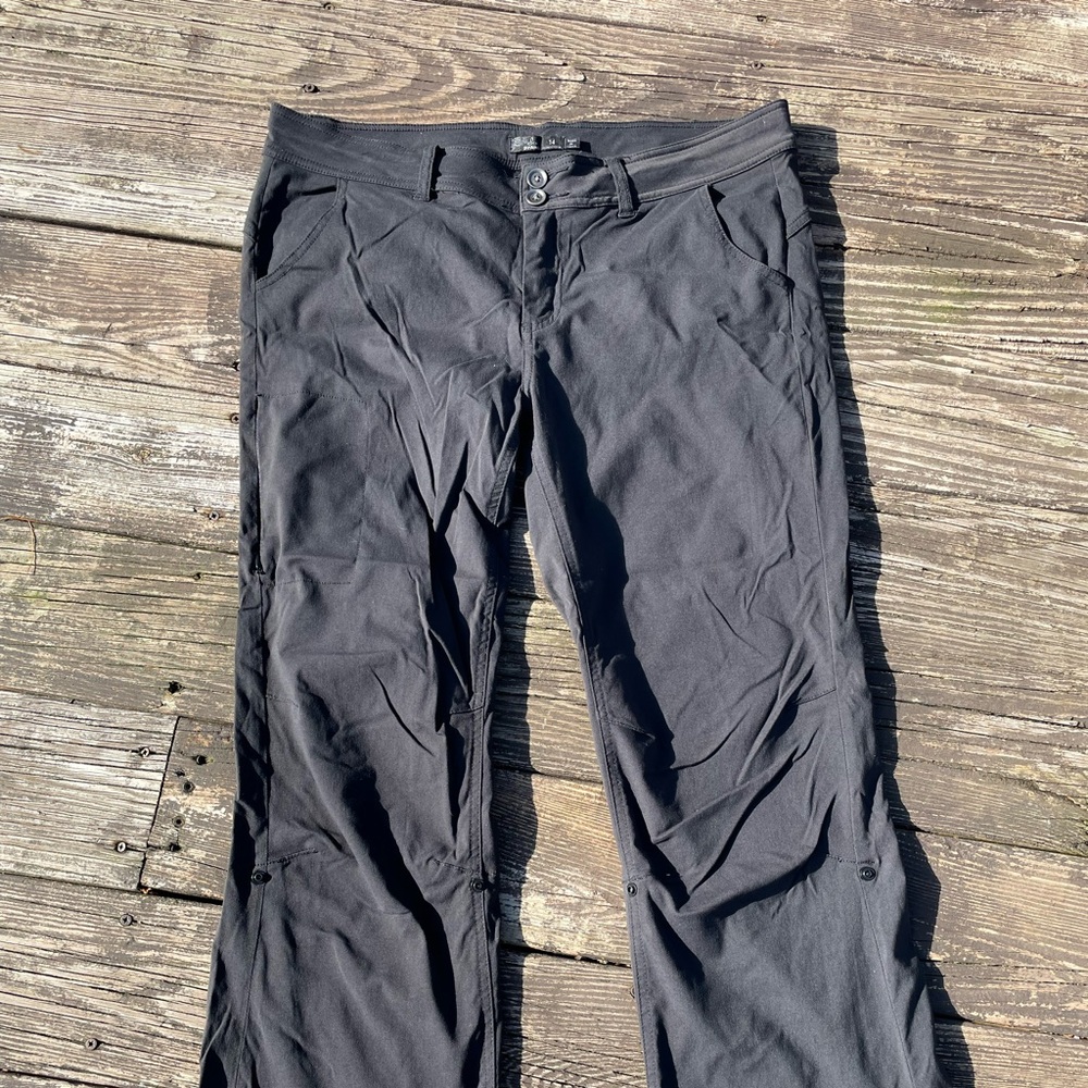 Prana Halle Convertible Roll Up regular Inseam Stretch Performance Pants Black